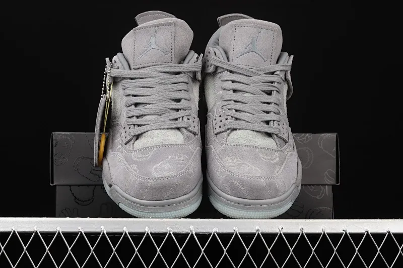 All categories Air Jordan Jordan series basketball shoes Air Jordan 4 G version Kaws x Air Jordan 4 Black AJ4 Luminous suede gray limited edition 930155-003